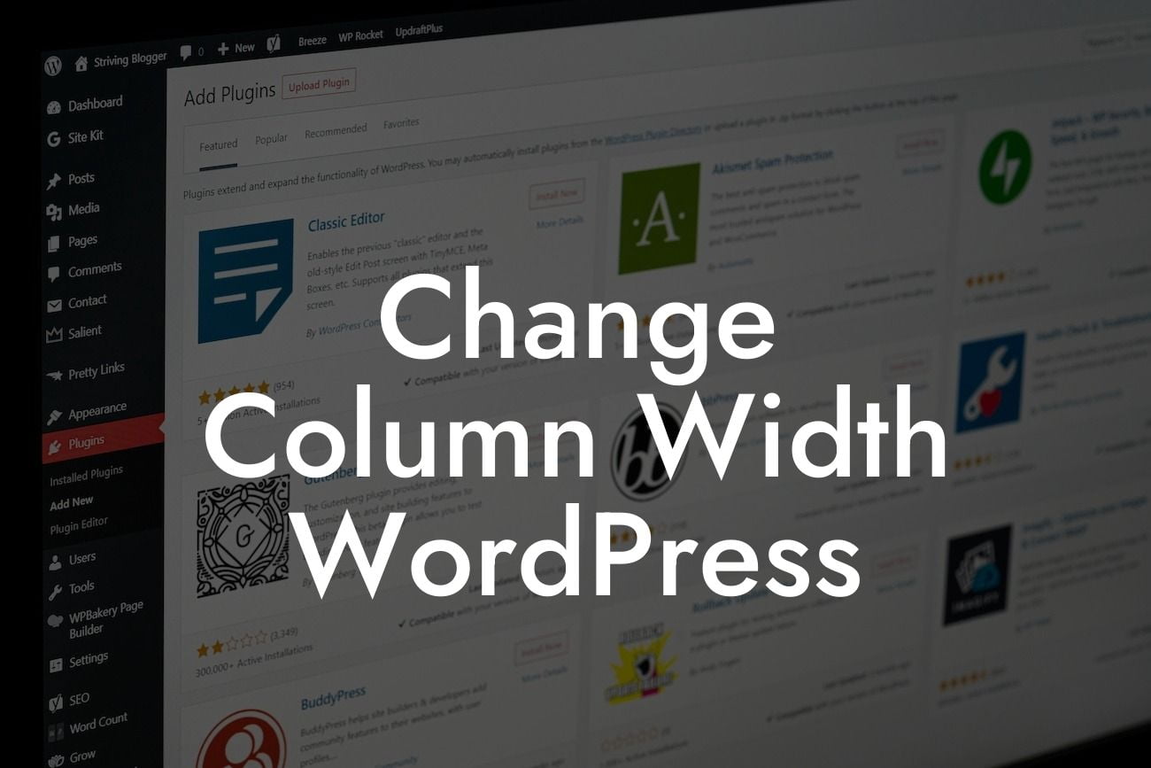 Change Column Width WordPress