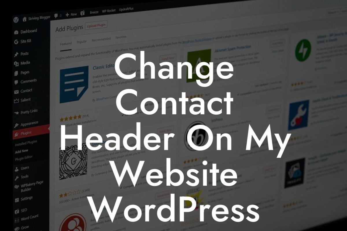 Change Contact Header On My Website WordPress