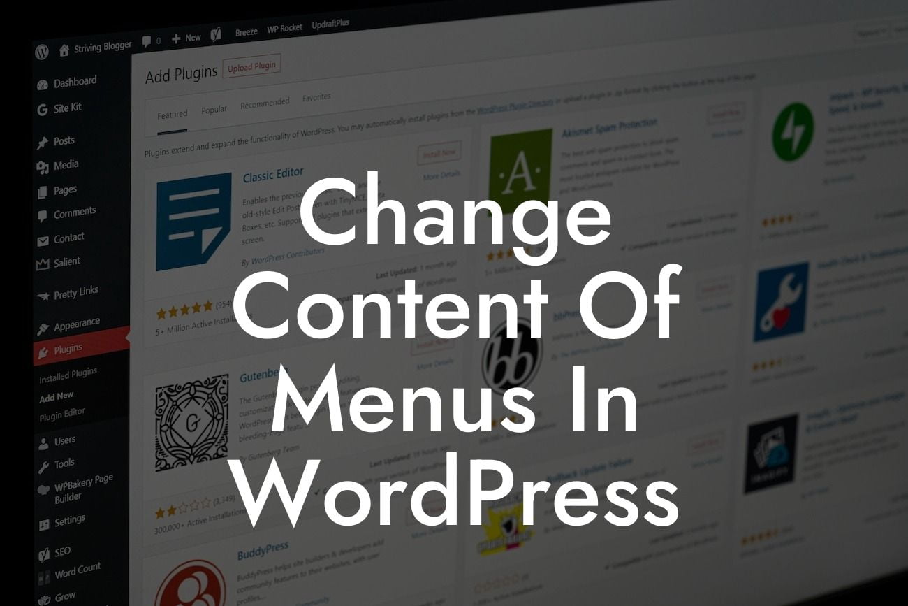 Change Content Of Menus In WordPress