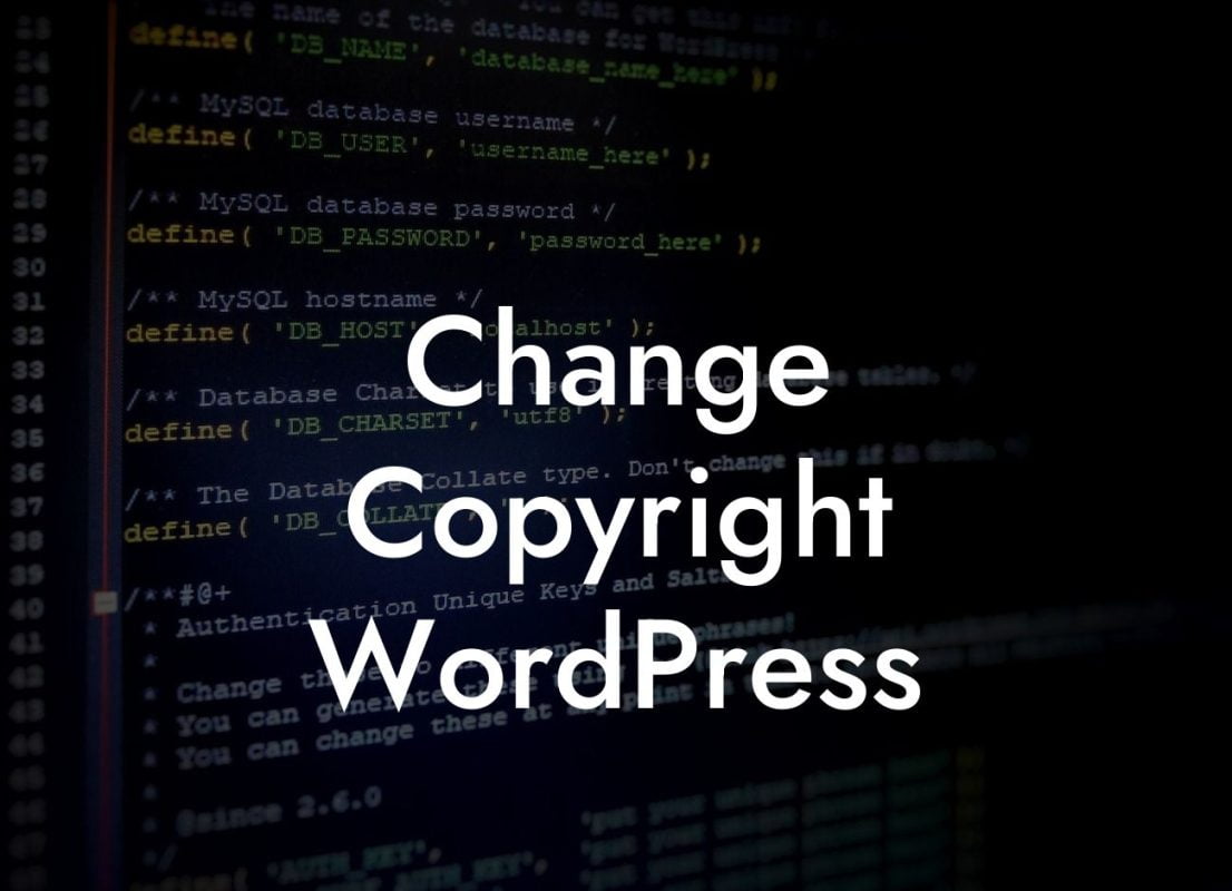 Change Copyright WordPress