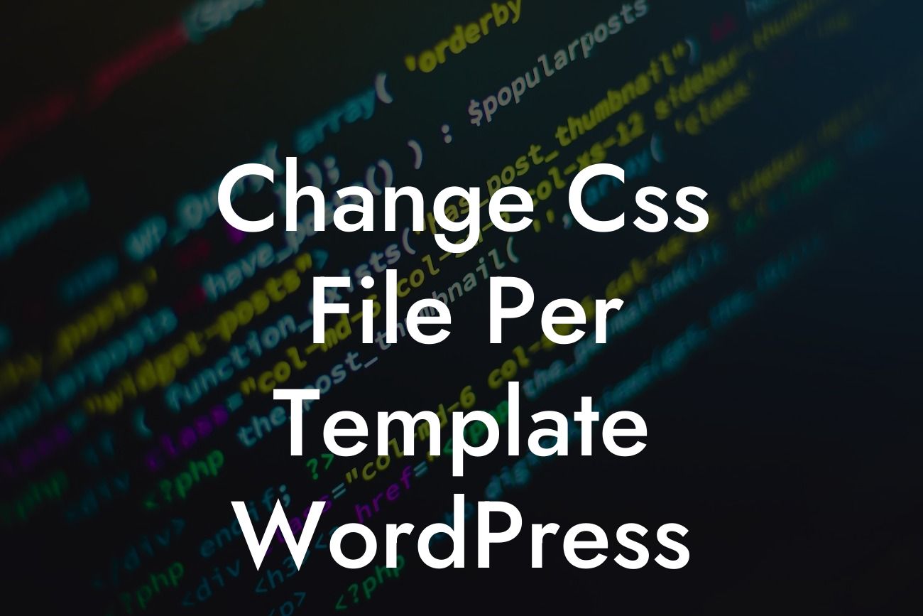 Change Css File Per Template WordPress