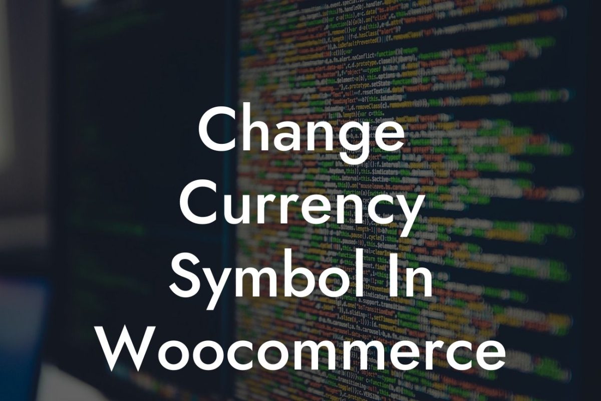 Change Currency Symbol In Woocommerce