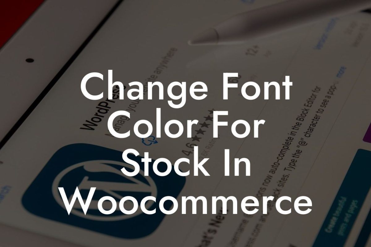 Change Font Color For Stock In Woocommerce