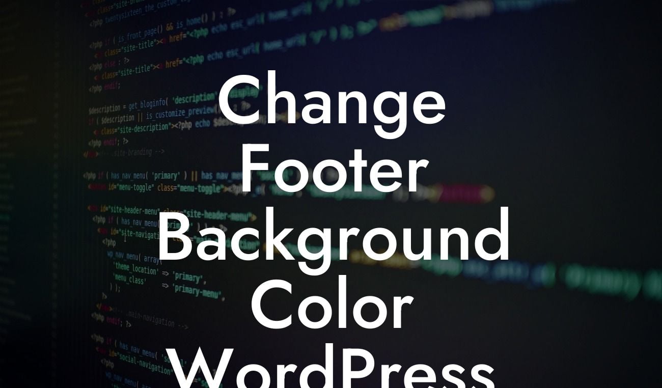 Change Footer Background Color WordPress