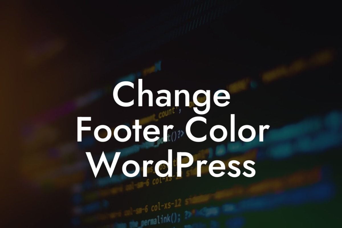 Change Footer Color WordPress