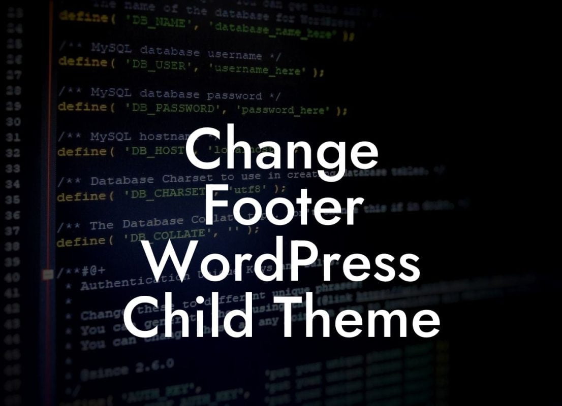 Change Footer WordPress Child Theme