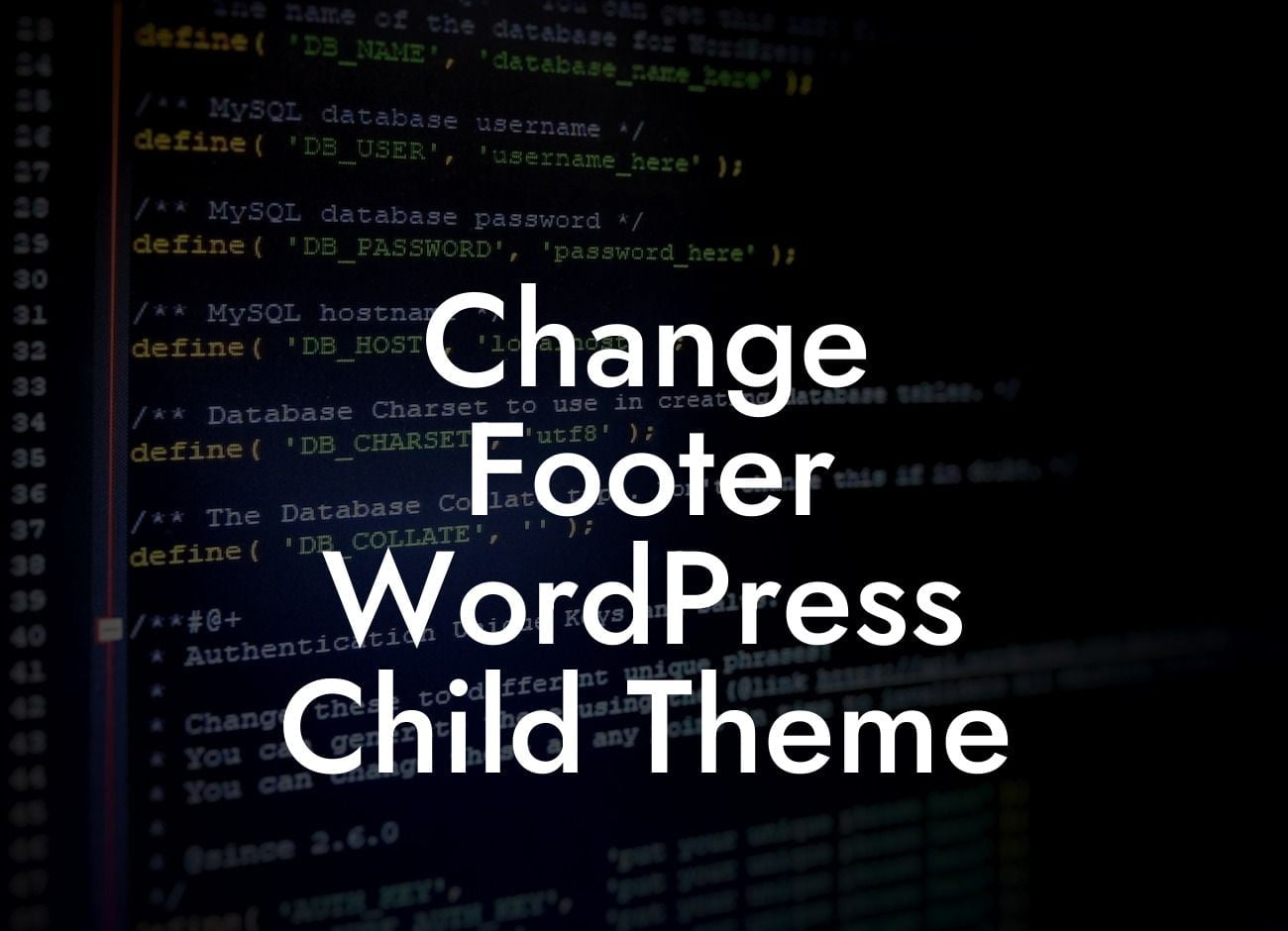 Change Footer WordPress Child Theme