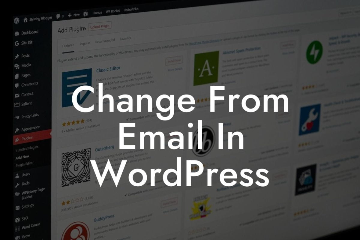 Change From Email In WordPress