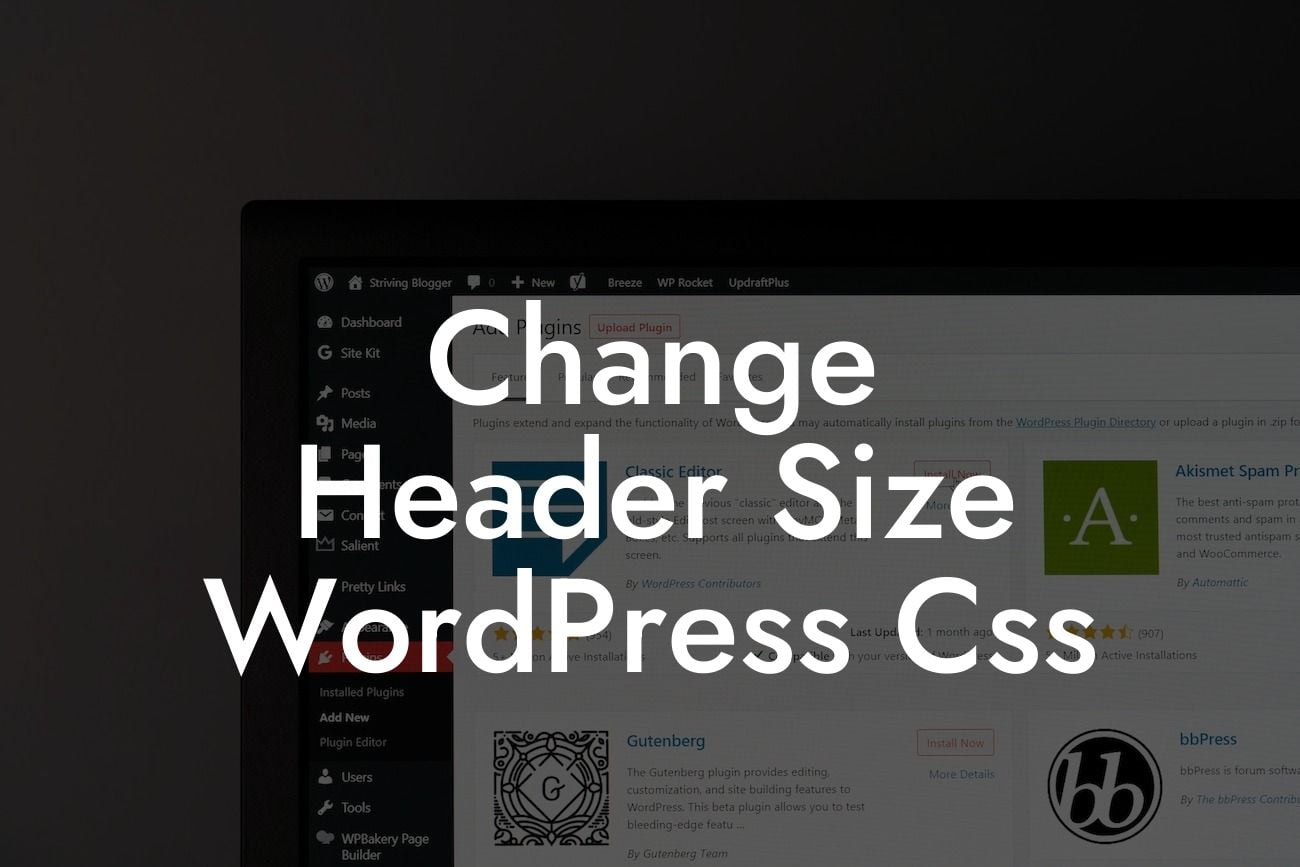 Change Header Size WordPress Css