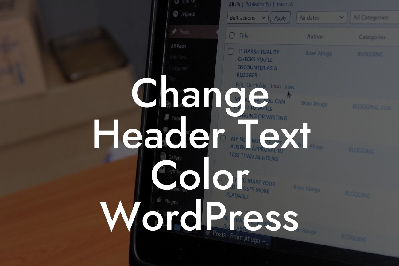 Change Header Text Color WordPress