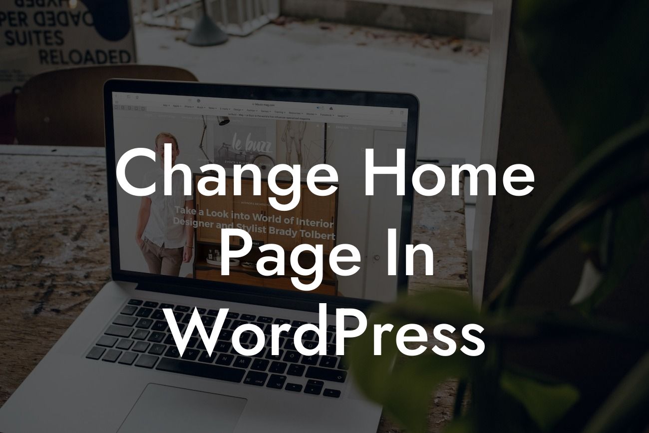 Change Home Page In WordPress