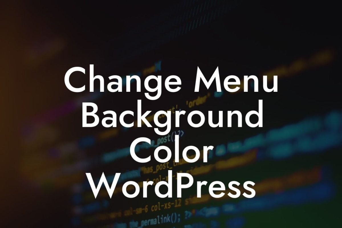 Change Menu Background Color WordPress