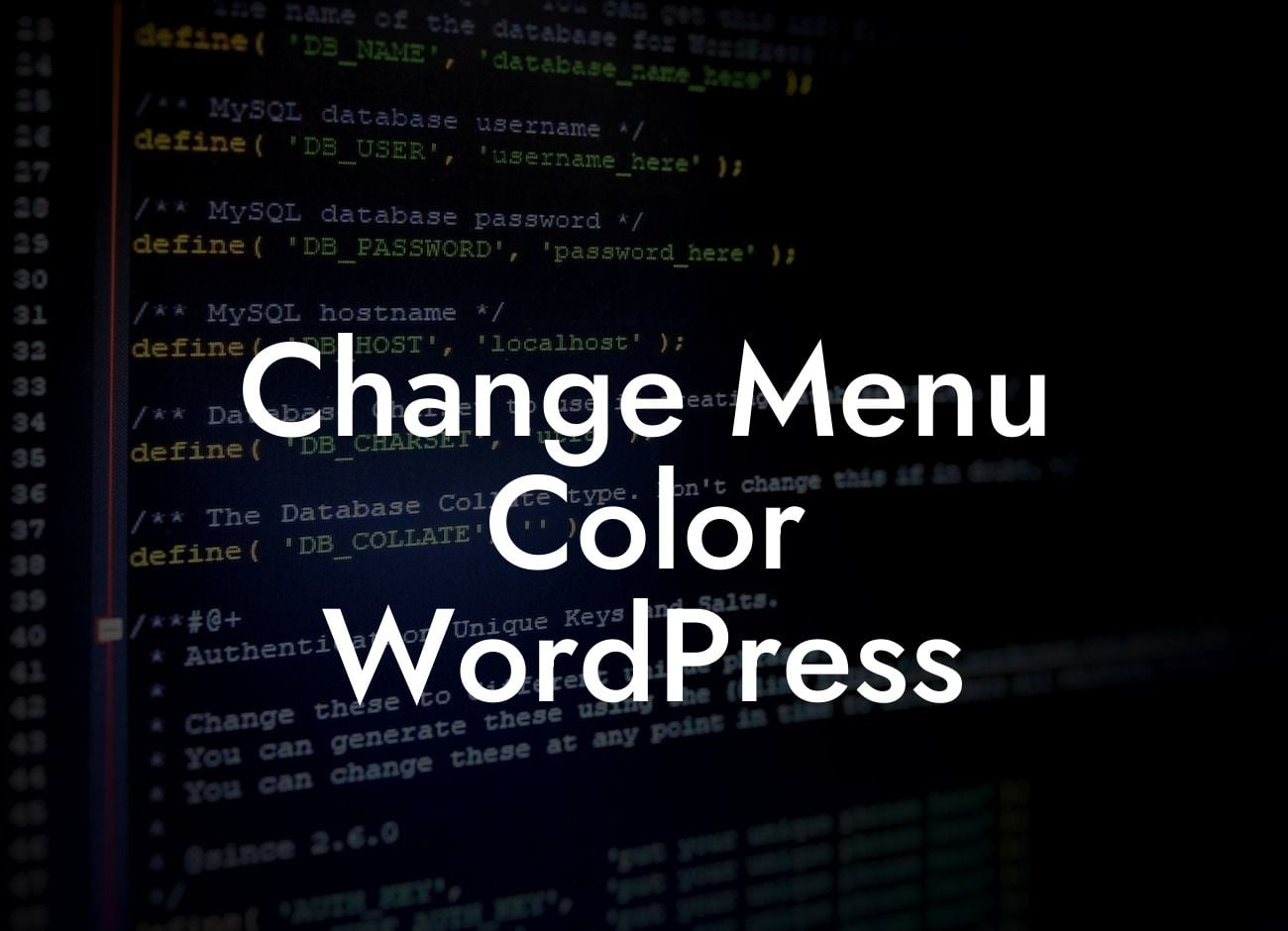 Change Menu Color WordPress