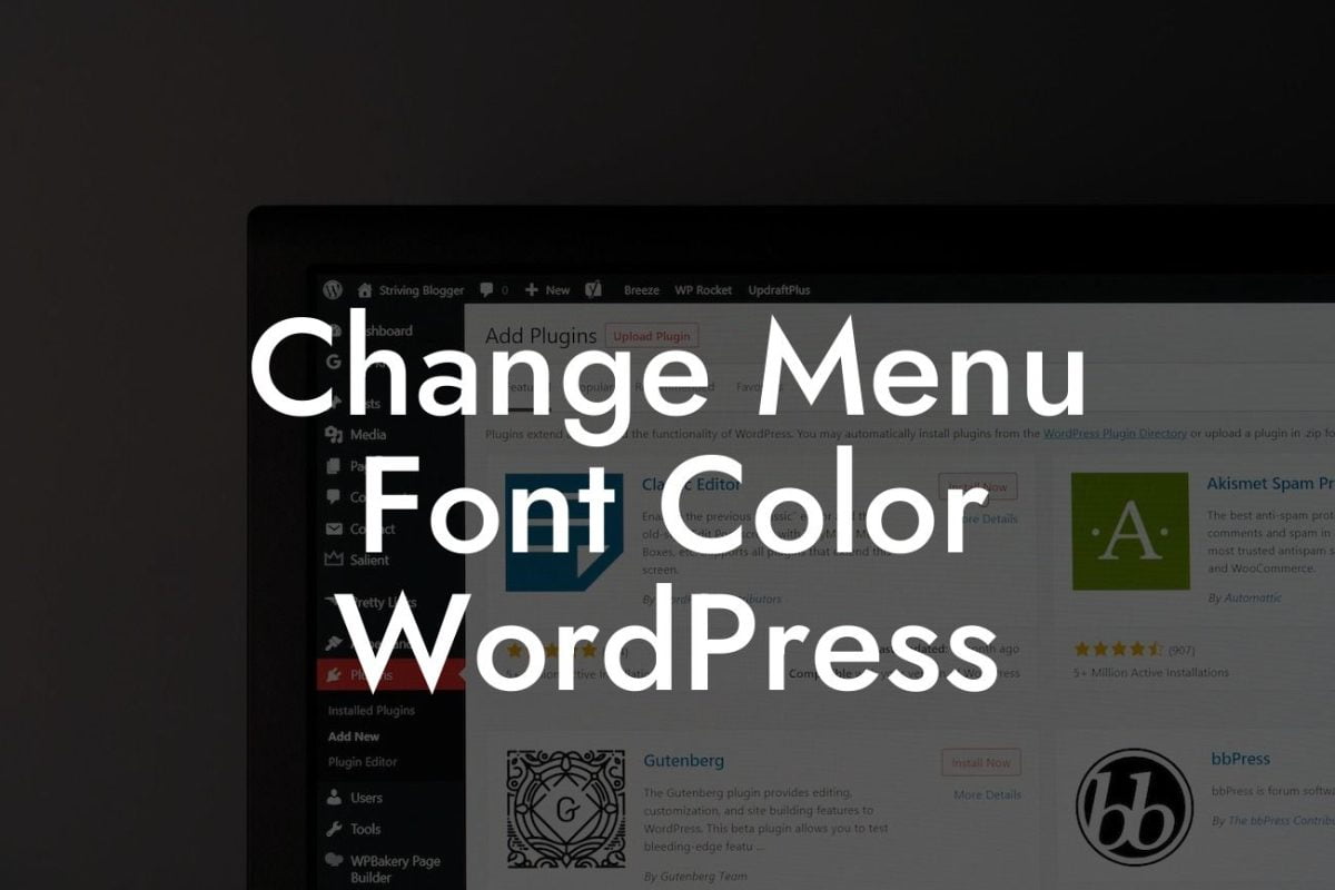 Change Menu Font Color WordPress