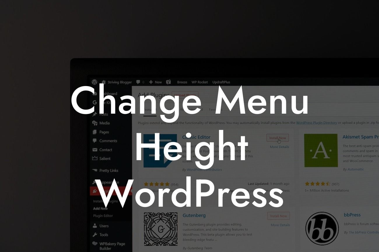 Change Menu Height WordPress