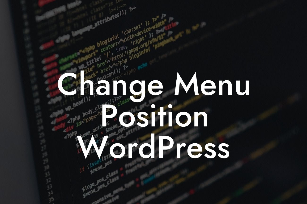 Change Menu Position WordPress