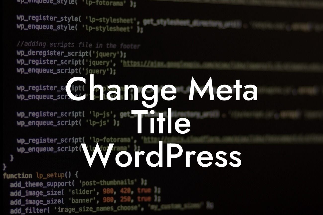 Change Meta Title WordPress