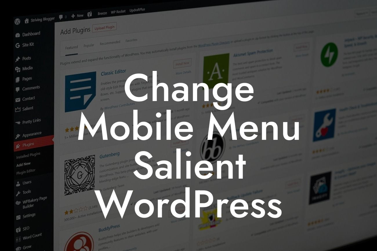 Change Mobile Menu Salient WordPress