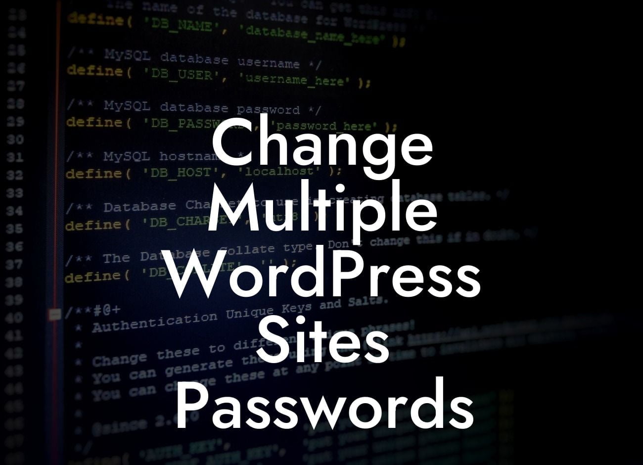 Change Multiple WordPress Sites Passwords