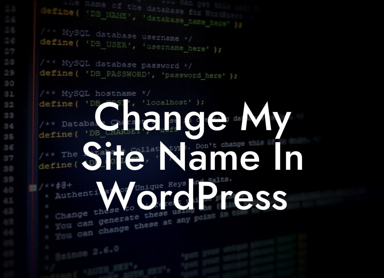 Change My Site Name In WordPress