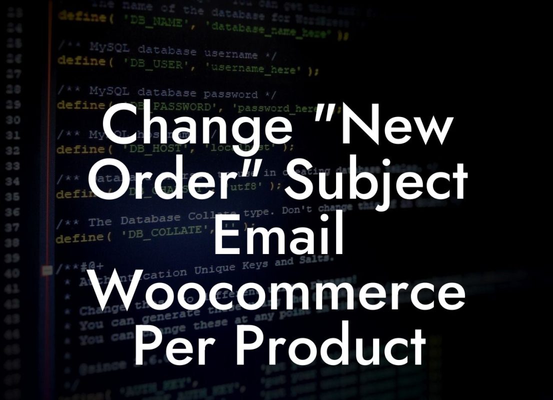 Change "New Order" Subject Email Woocommerce Per Product