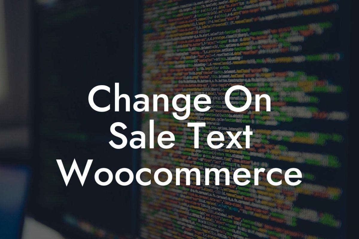 Change On Sale Text Woocommerce