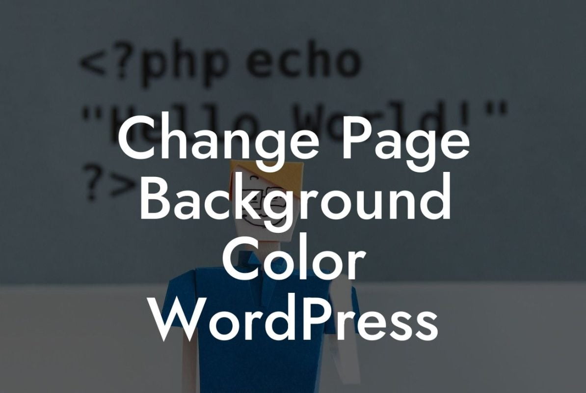 Change Page Background Color WordPress