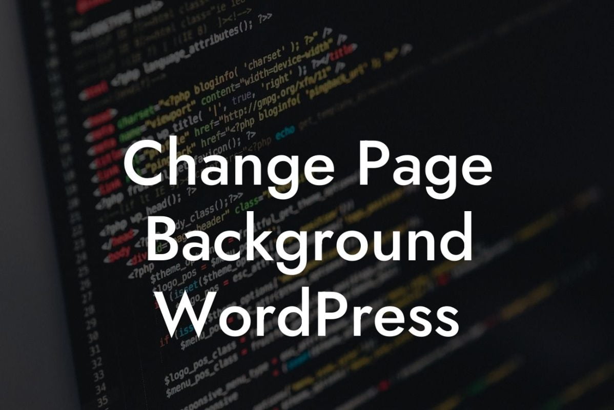 Change Page Background WordPress