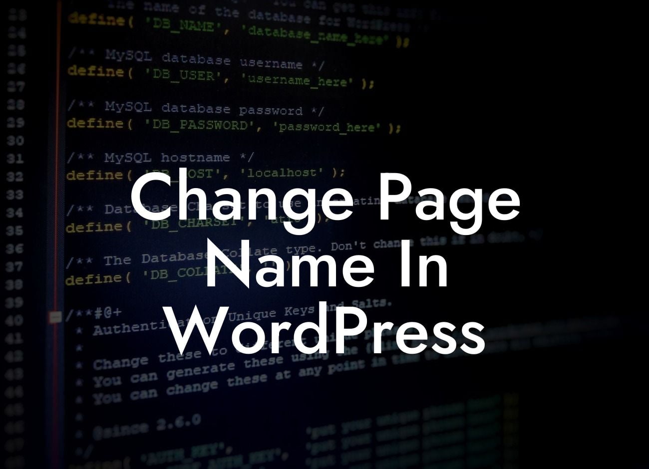 Change Page Name In WordPress