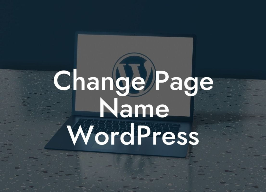 Change Page Name WordPress