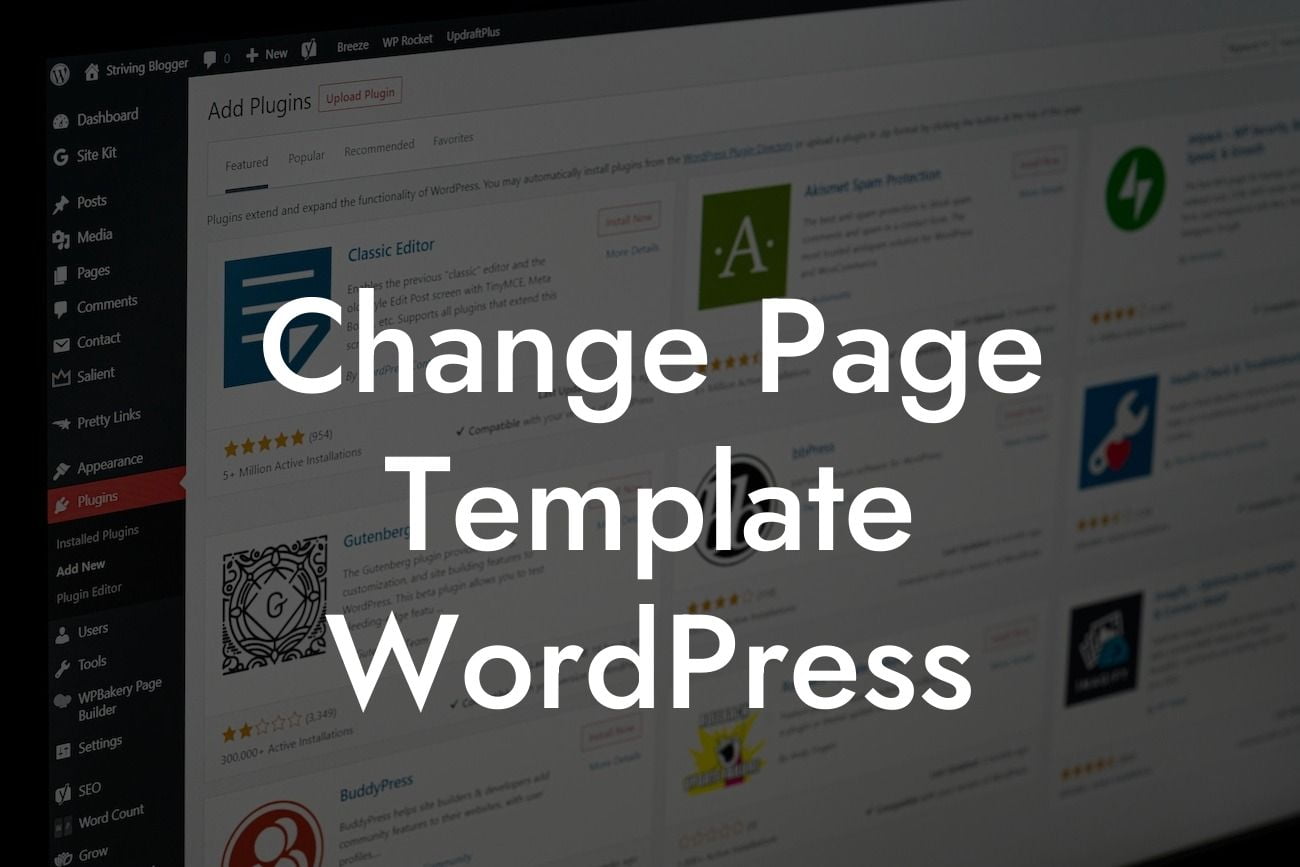 Change Page Template WordPress