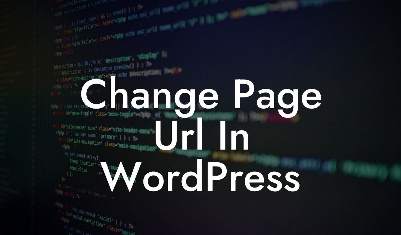 Change Page Url In WordPress