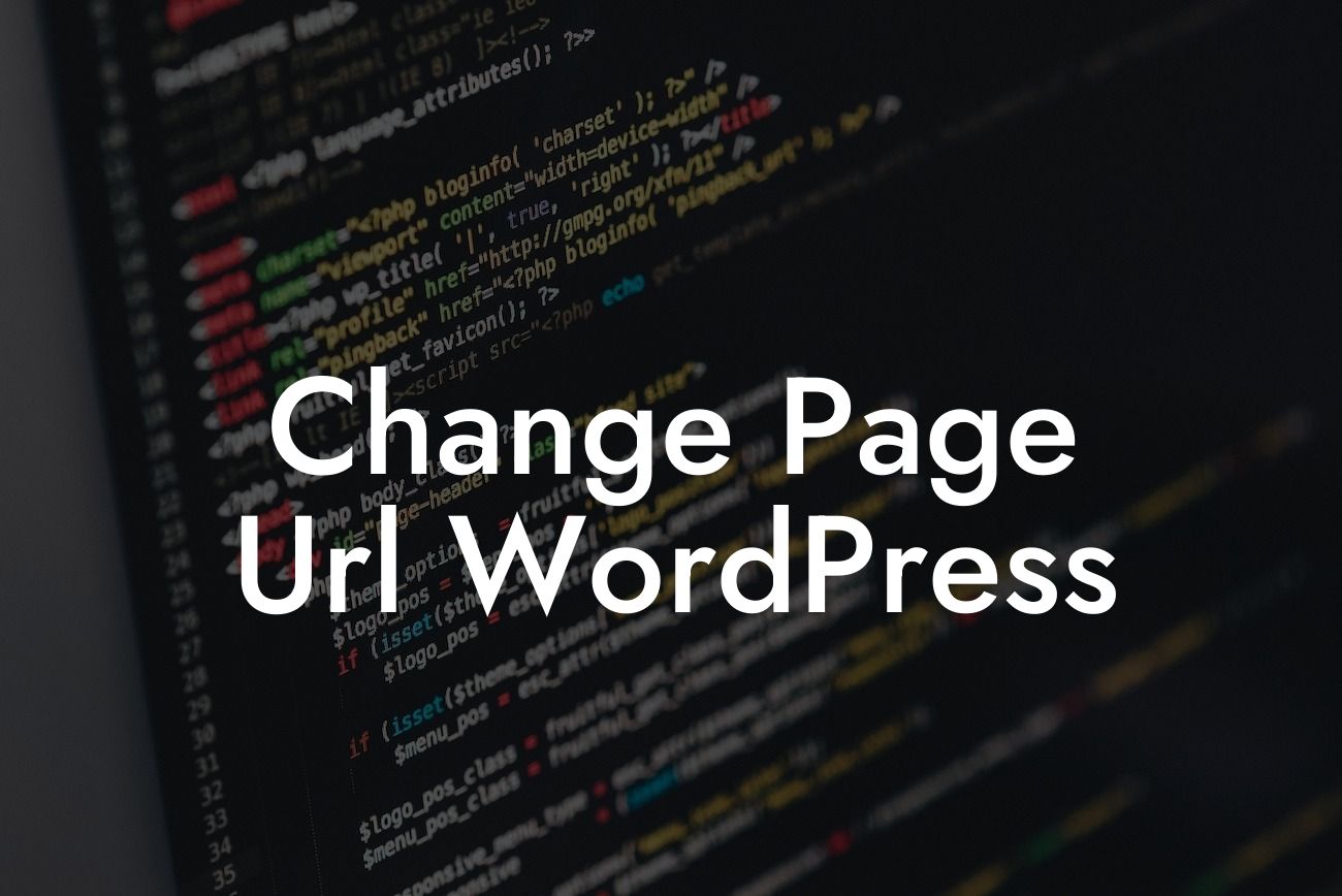 Change Page Url WordPress