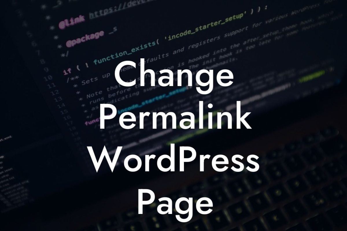 Change Permalink WordPress Page