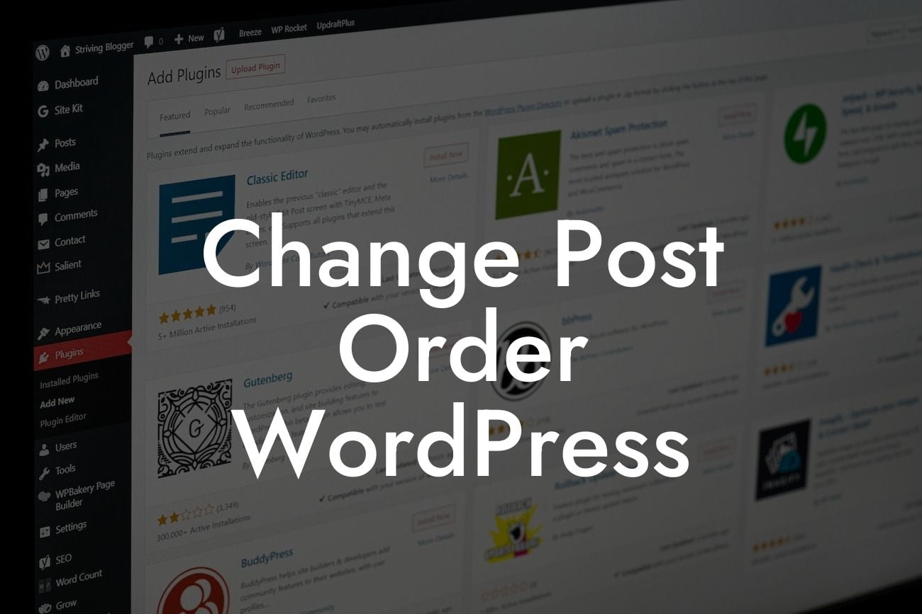 Change Post Order WordPress