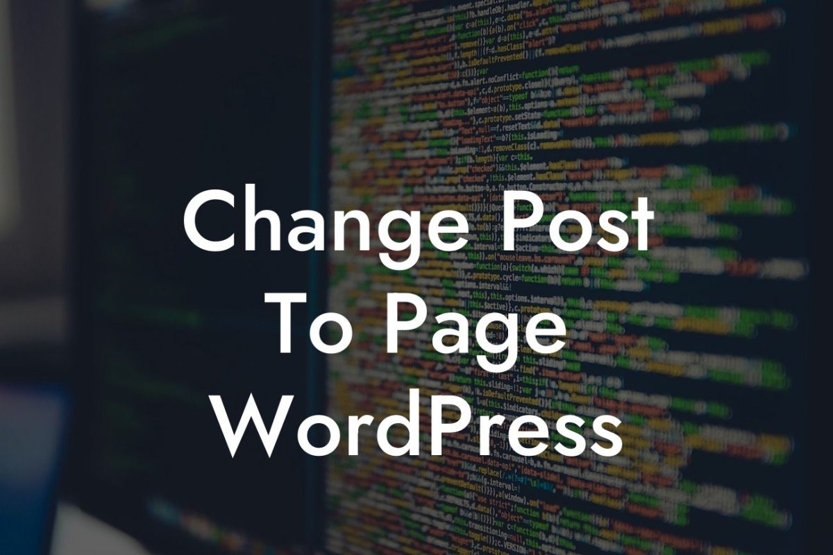 Change Post To Page WordPress