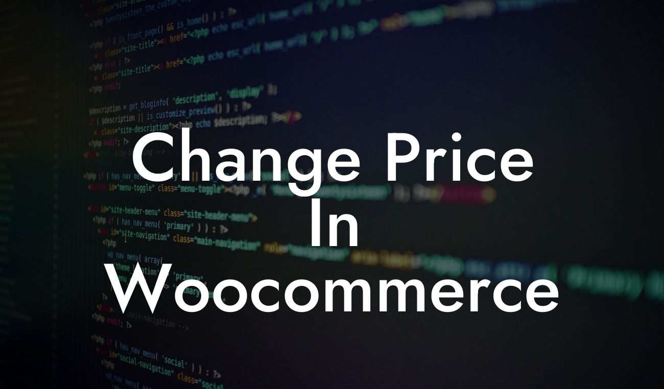 Change Price In Woocommerce