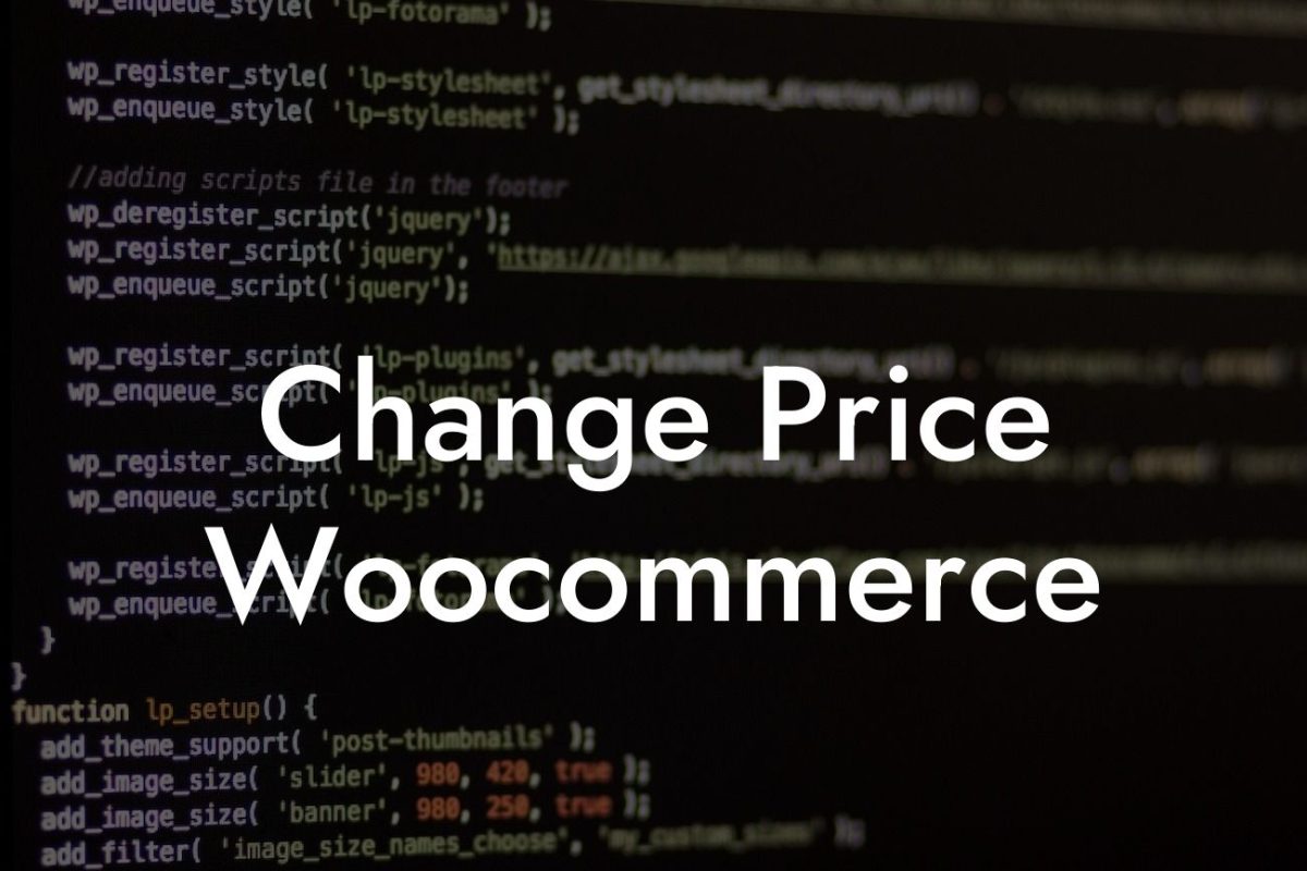 Change Price Woocommerce