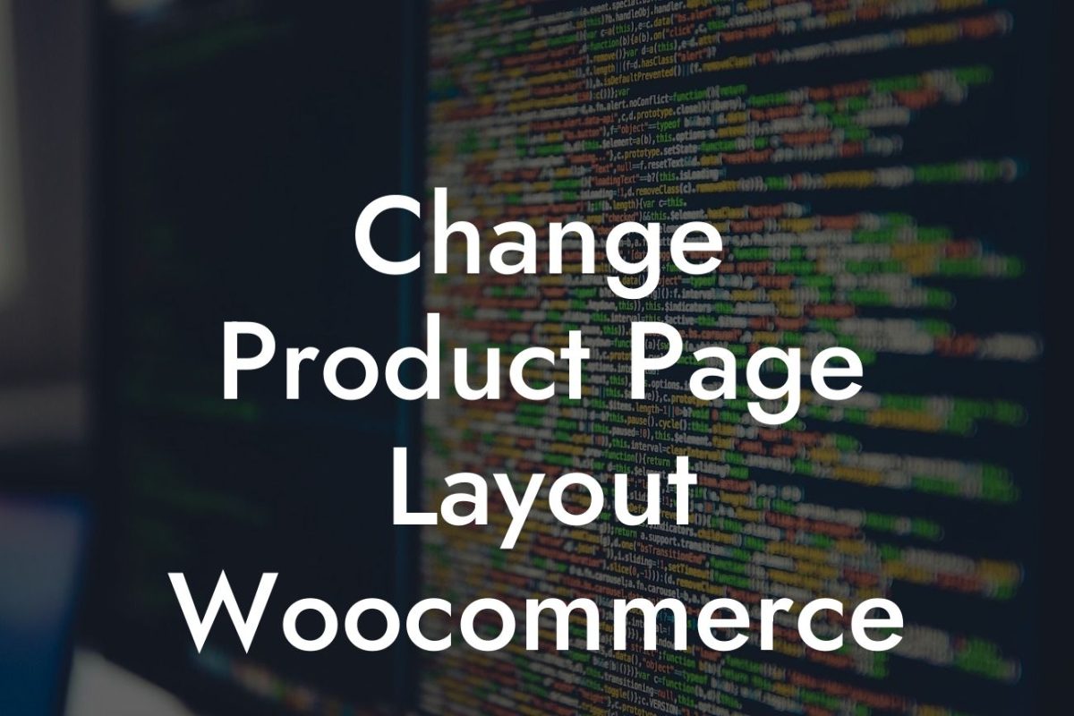 Change Product Page Layout Woocommerce