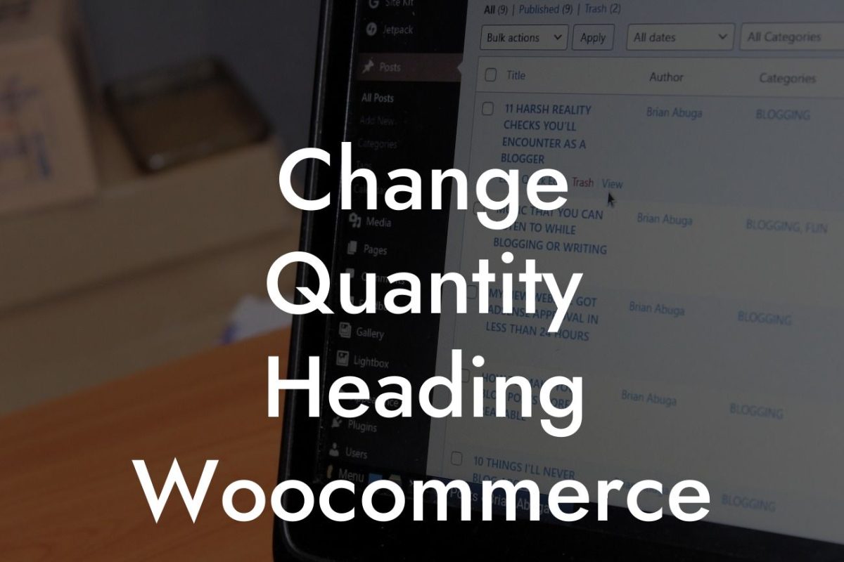 Change Quantity Heading Woocommerce