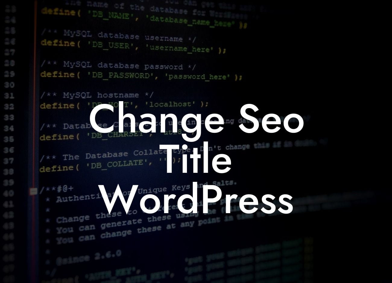 Change Seo Title WordPress