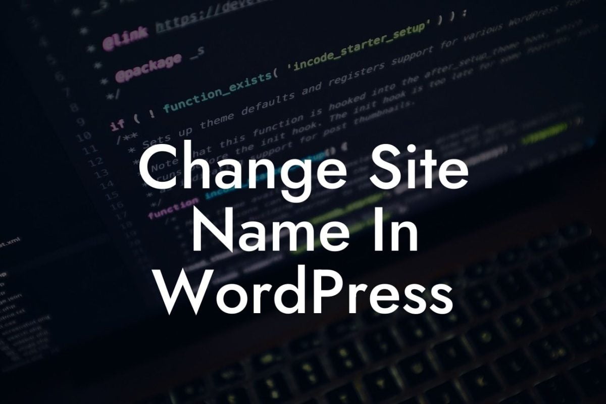 Change Site Name In WordPress