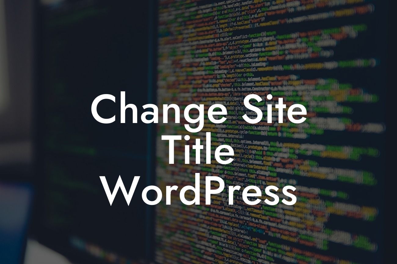 Change Site Title WordPress