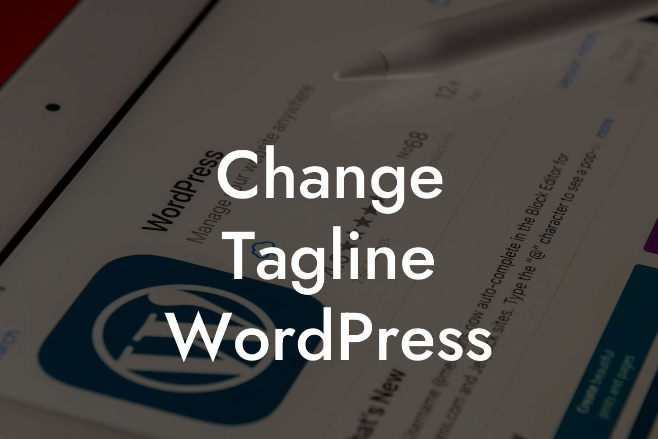 Change Tagline WordPress