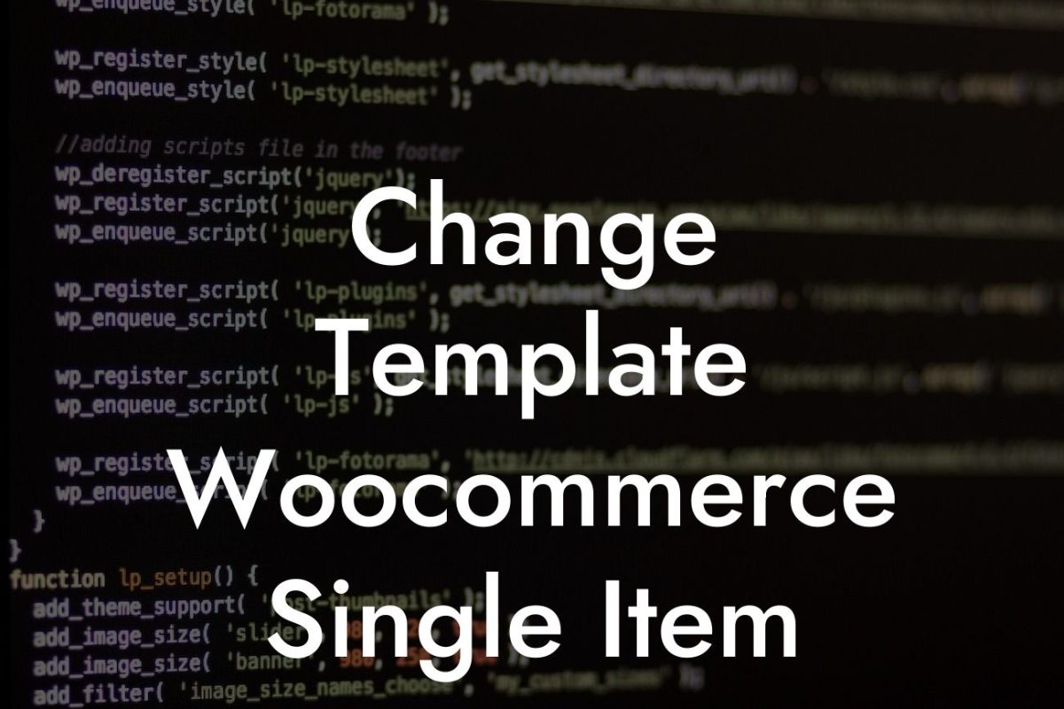 Change Template Woocommerce Single Item