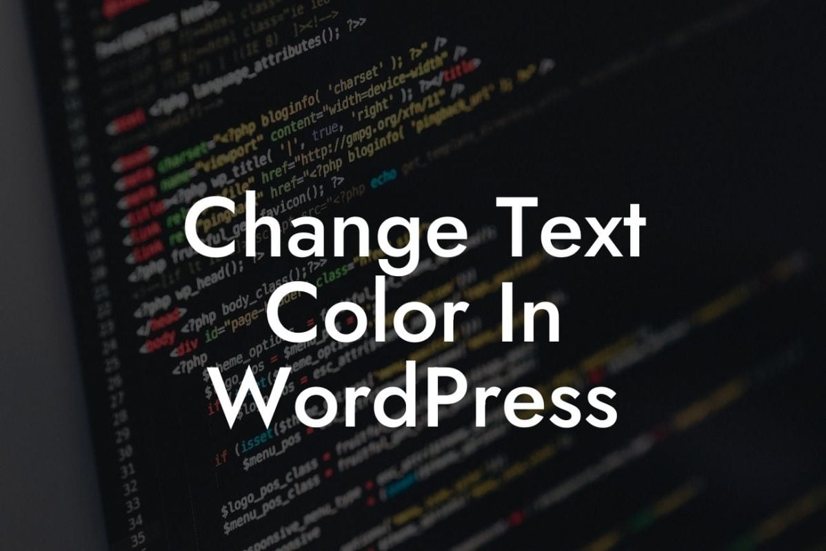 Change Text Color In WordPress