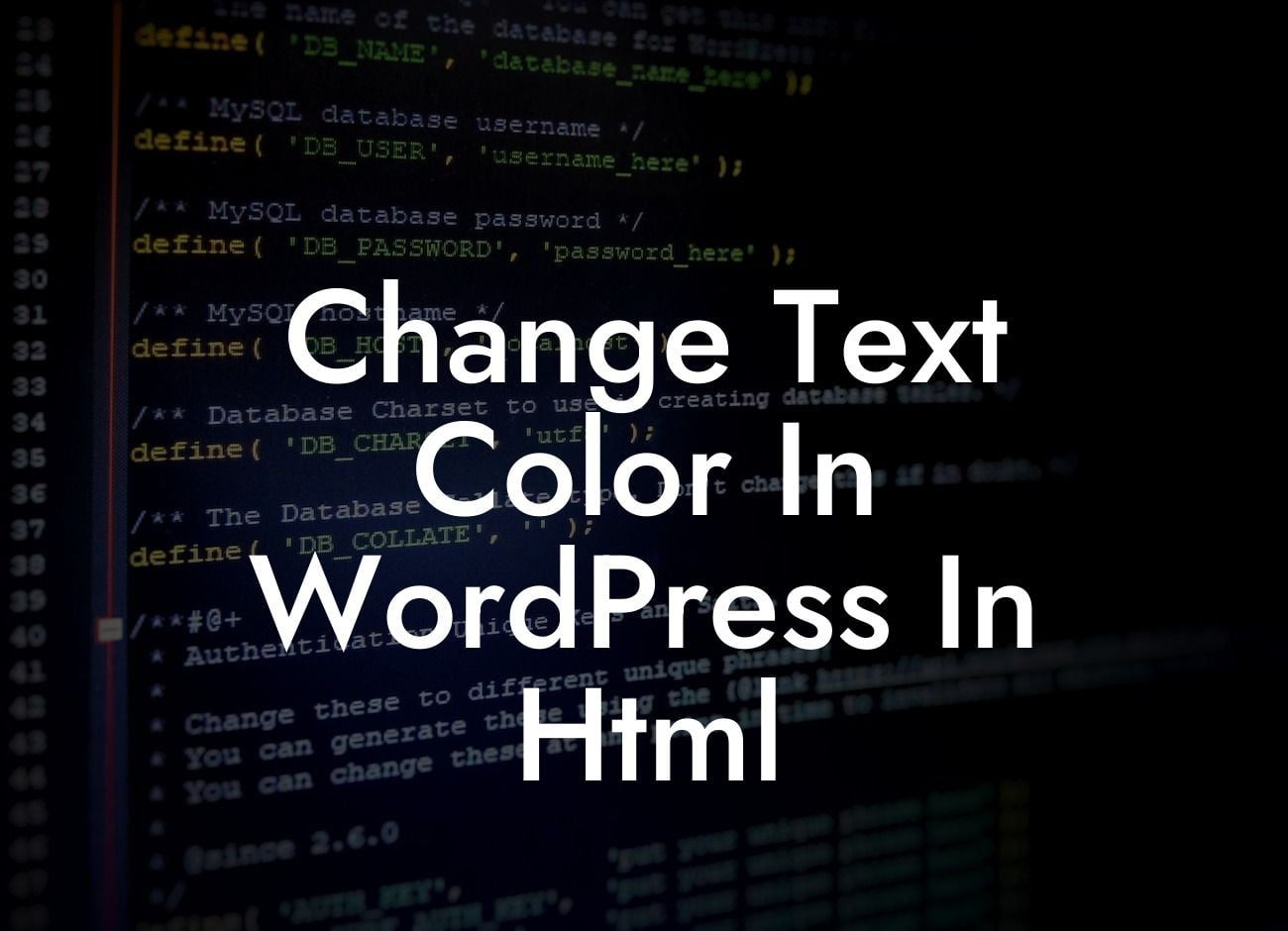 Change Text Color In WordPress In Html
