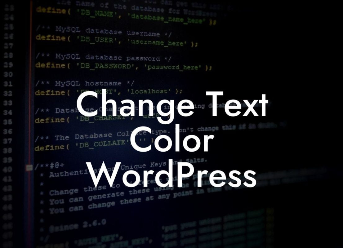 Change Text Color WordPress