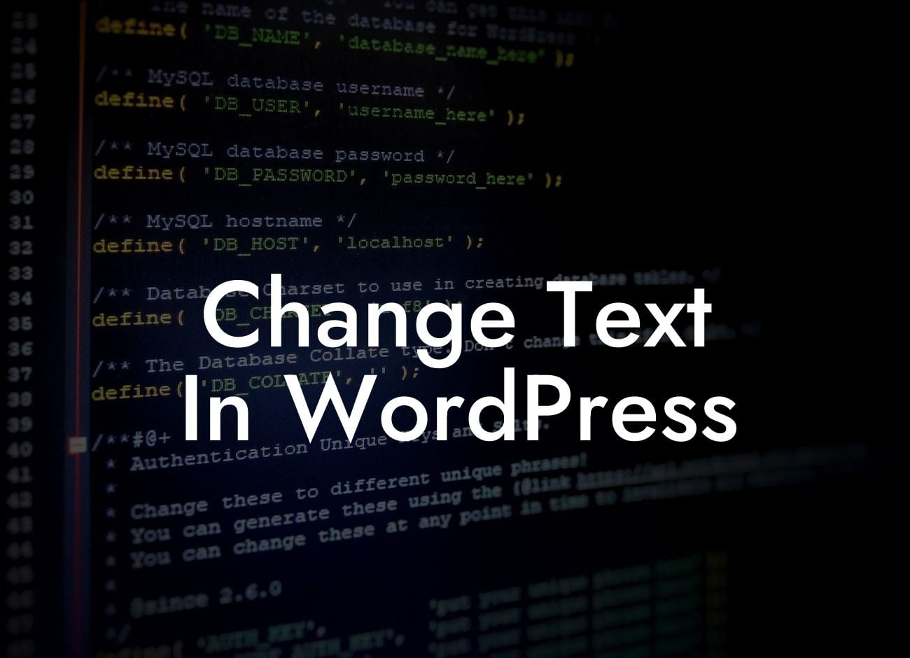 Change Text In WordPress