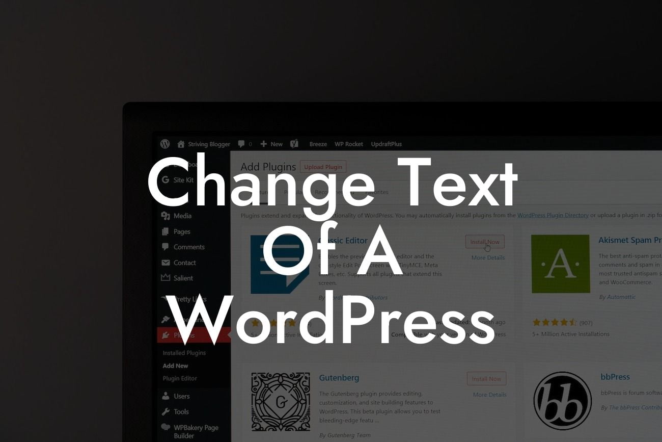 Change Text Of A WordPress